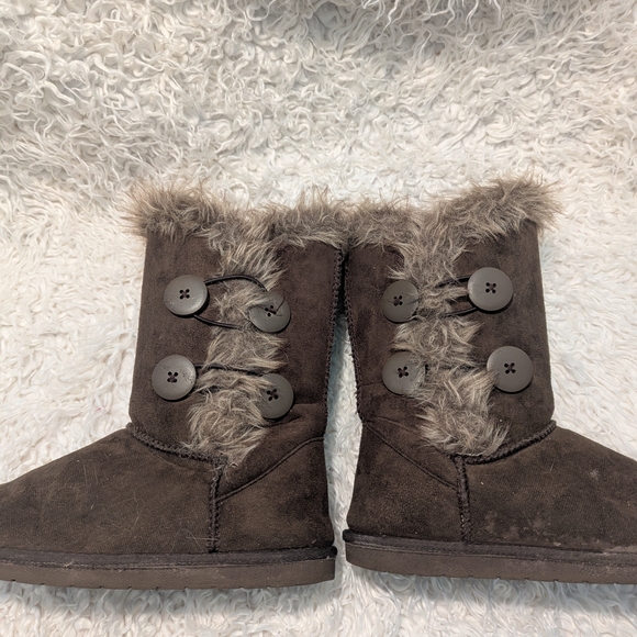 Women's Faux-Fur Suede Winter Boots - Dark Army Green - Picture 8 of 8